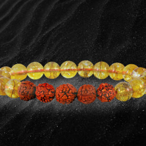 Yellow Citrine with rudraksha